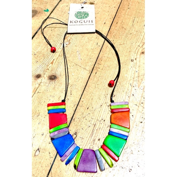 Tagua Trapeze & Sticks Necklace