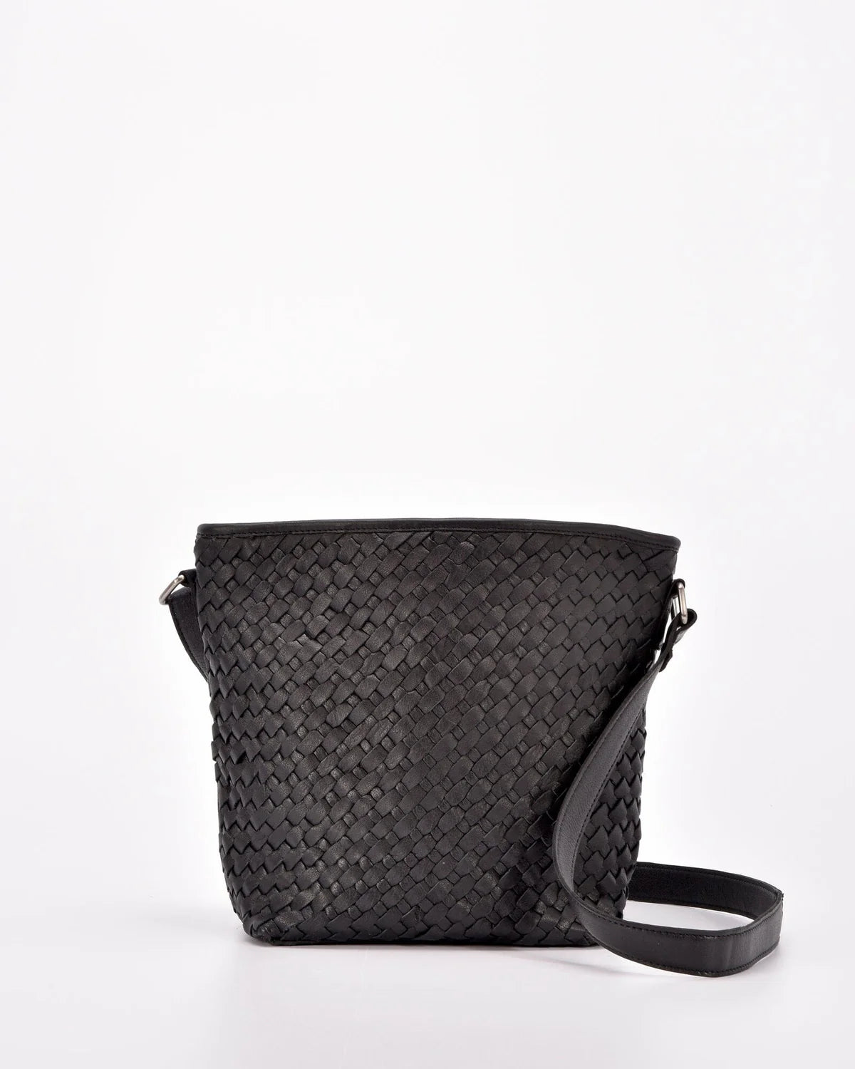 Canterbury Woven Leather Bucket Bag