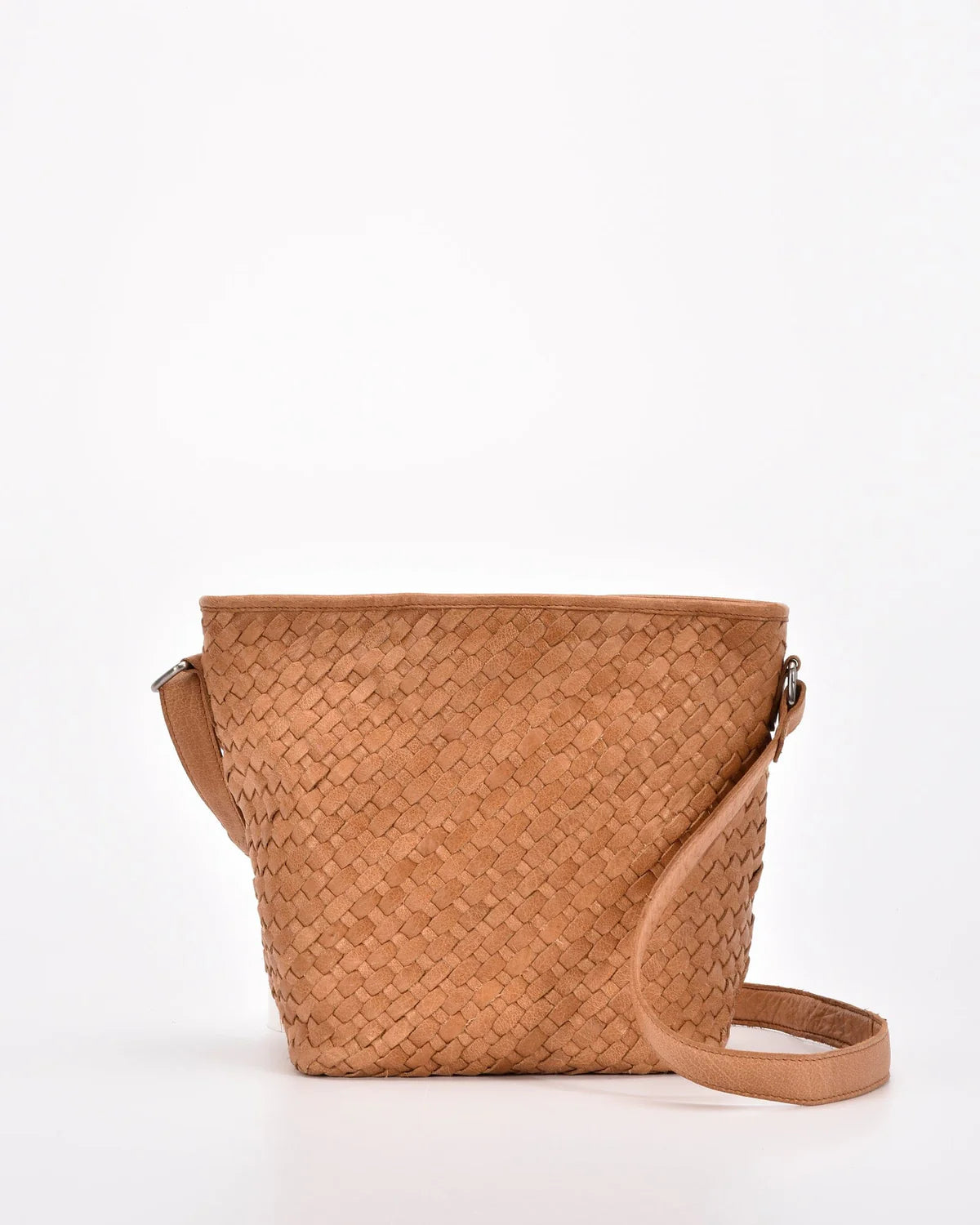 Canterbury Woven Leather Bucket Bag