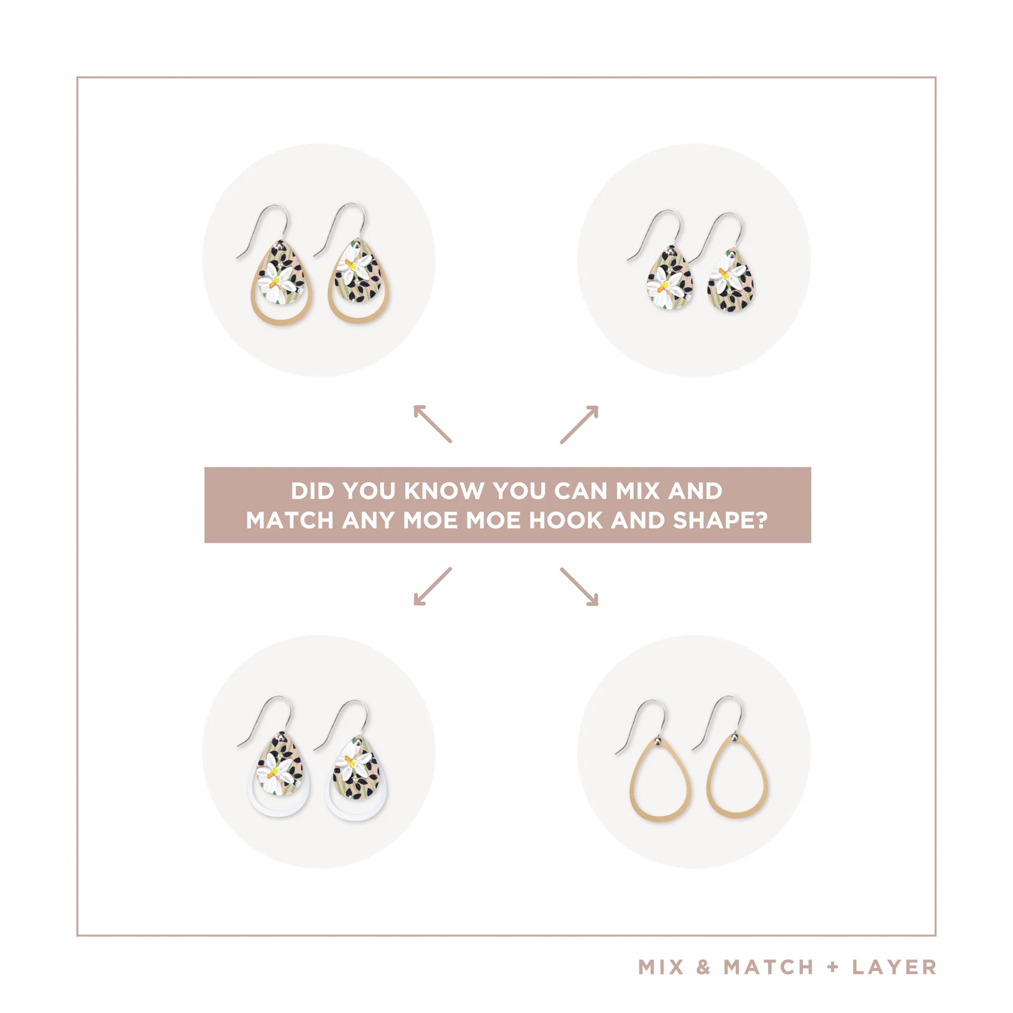 Alex Mason Wild Child Layered Iconic Outline Drop Earring