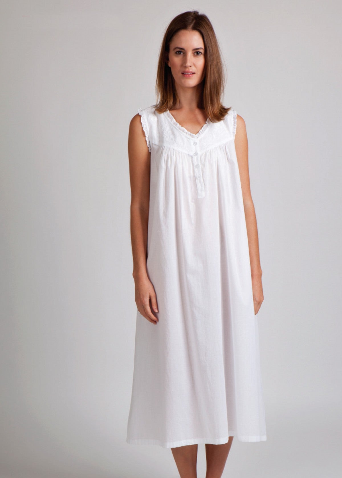 Nightie - Sleeveless with Embroidery