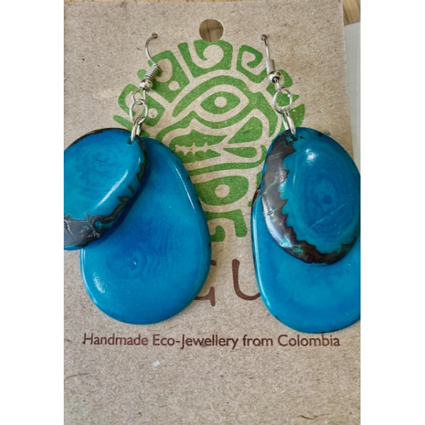 Double Slice Tagua Earrings