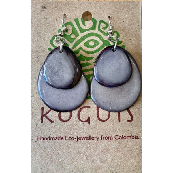 Double Slice Tagua Earrings