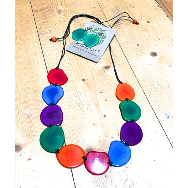 Petaluna Tagua Necklace & Earring Set