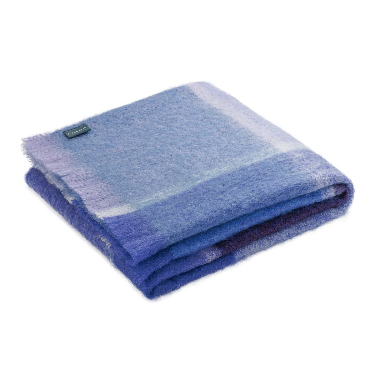 St Albans  - Mohair Sapphire Check Throw