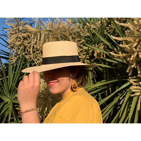 Hand Woven Flat Top Panama Hat - Unisex