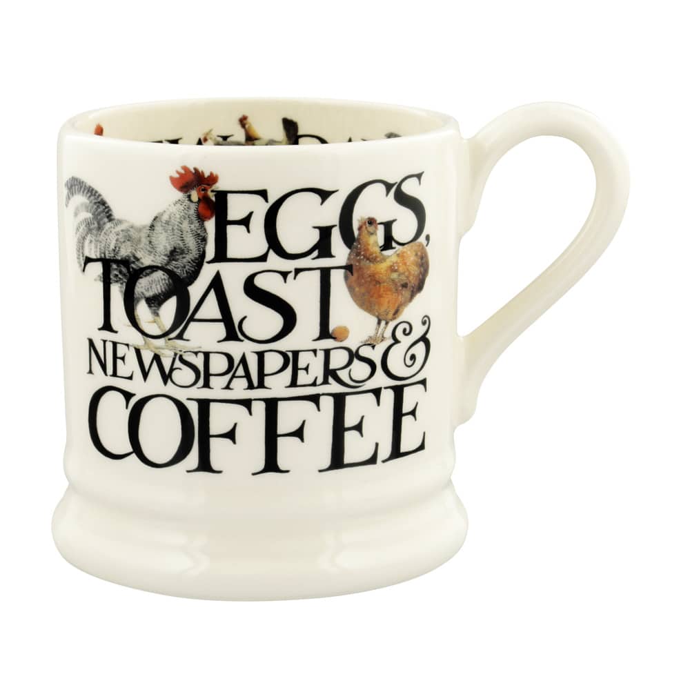 Mill &amp; Hide - Finch &amp; Lane - Emma Bridgewater - Rise &amp; Shine Eggs &amp; Toast 1/2 Pint Mug