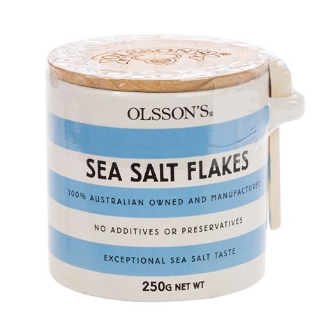 Mill &amp; Hide - Olssons Pacific - Sea Salt Flakes Stoneware Jar 250gm