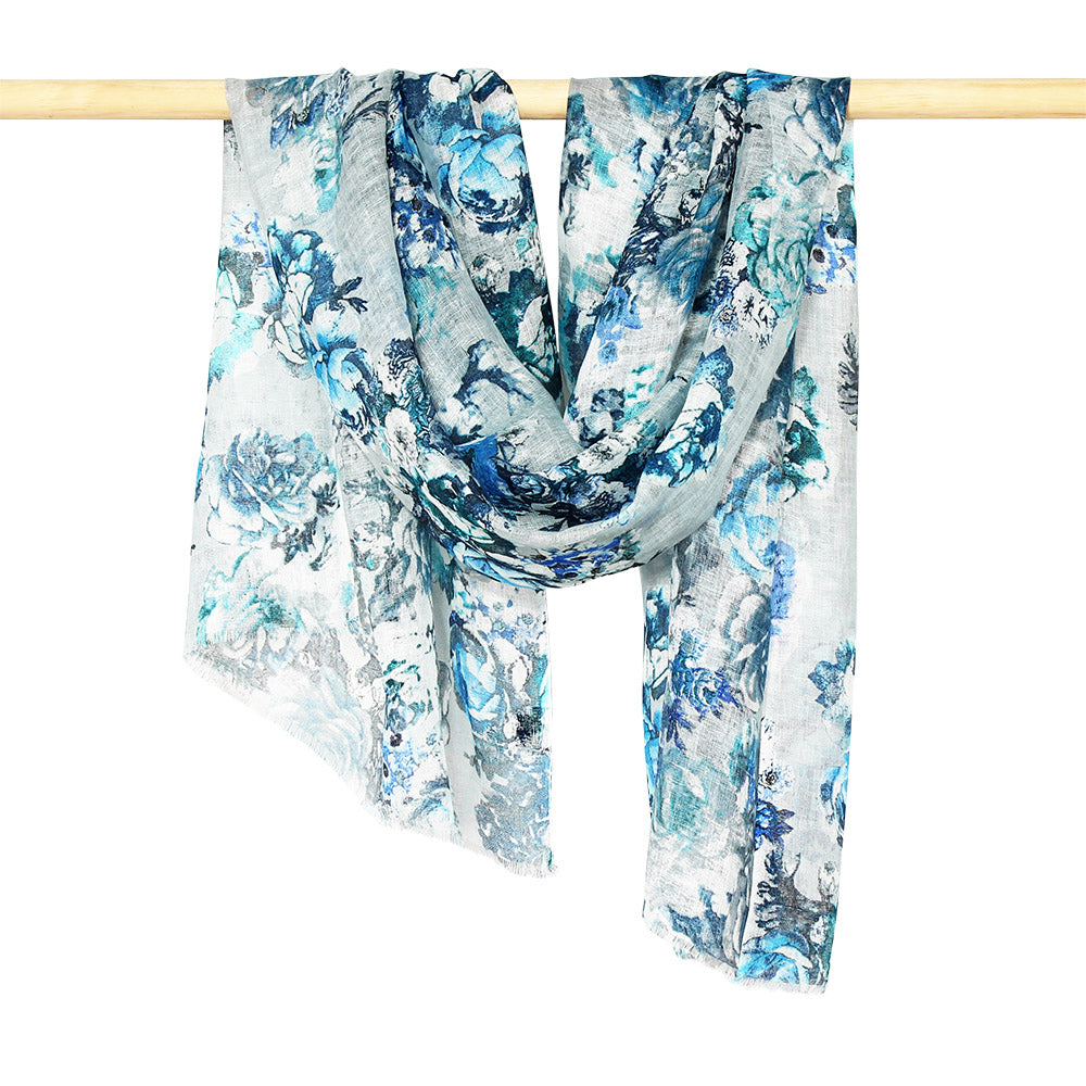 Tilda Flower Print Linen Wrap