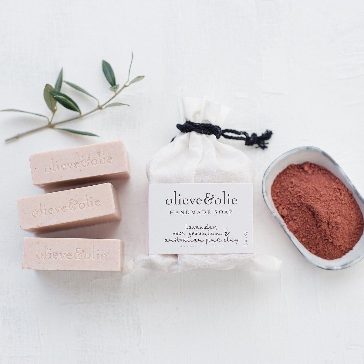 Mill &amp; Hide - Olieve &amp; Olie - Handmade Soap - Lavender, Rose Geranium &amp; Australian Pink Clay