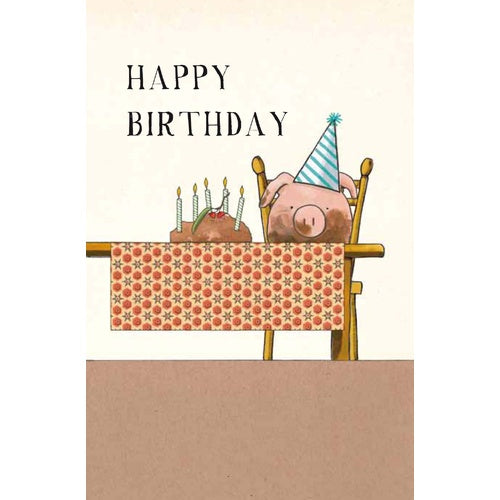 Mill &amp; Hide - Red Tractor Designs - Greeting Card - Mud Cake by Pig