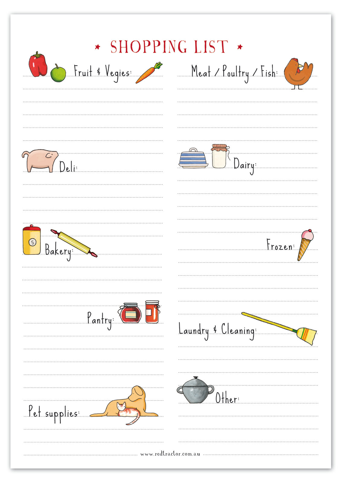 Mill &amp; Hide - Red Tractor Designs - Shopping List