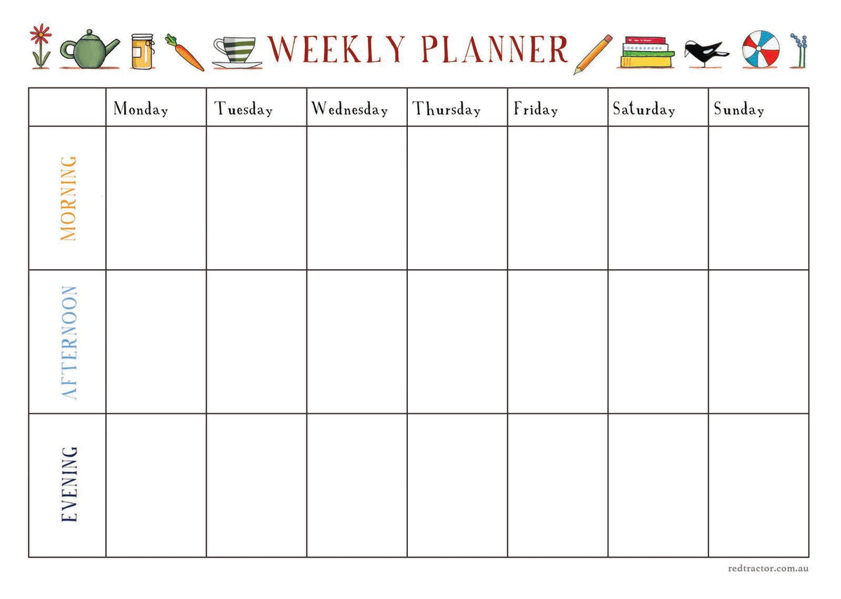 Mill &amp; Hide - Red Tractor Designs - Weekly Planner