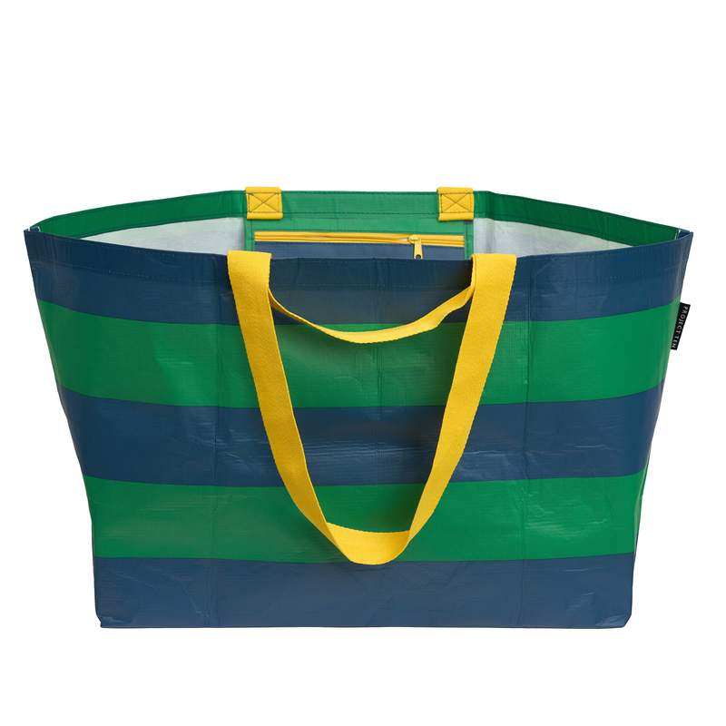 Mill &amp; Hide - Project Ten - Oversize Tote - Green Navy Stripe