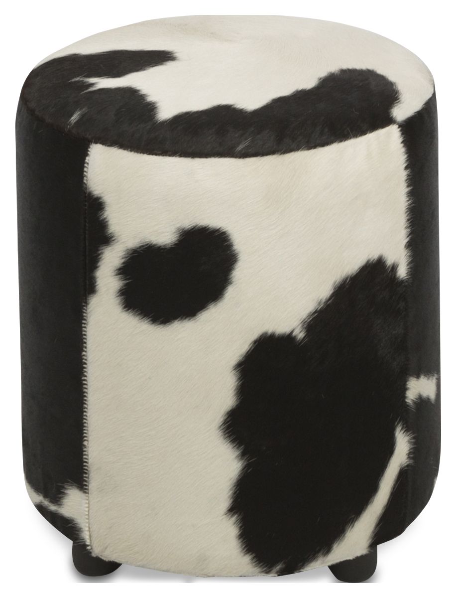 Mill &amp; Hide - H &amp; G Living - Round Cowhide Ottoman