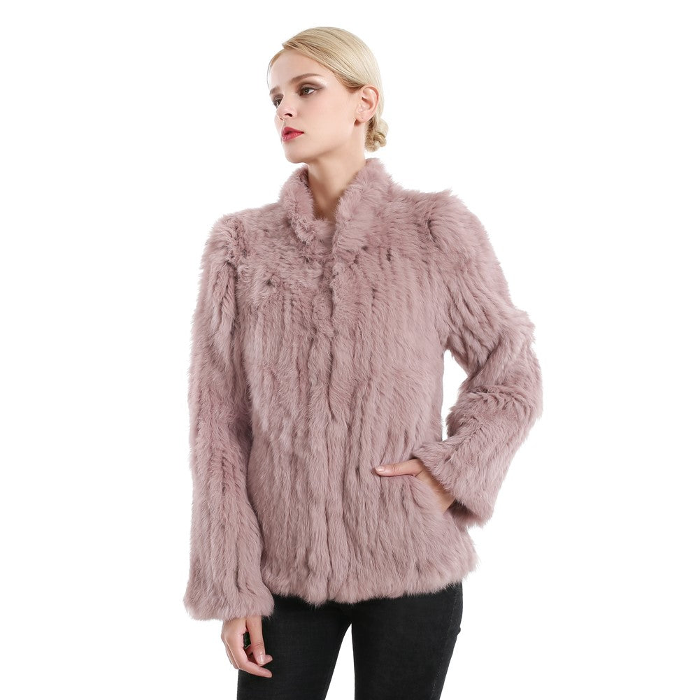 Rabbit Fur Jacket - Soft Burgundy